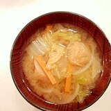 玉ねぎと白菜・人参のお味噌汁